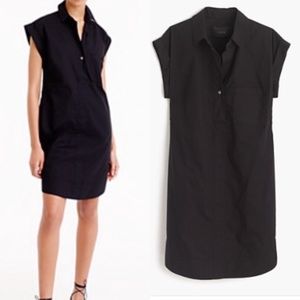 J.Crew Black Cotton Short Sleeve Shirt Dress XXS